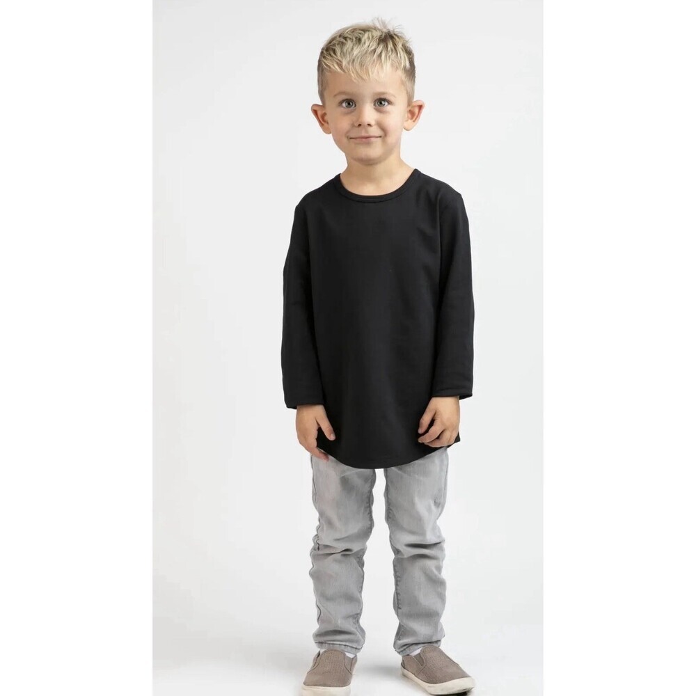 BYLT Kid's Drop-Cut Long Sleeve: LUX Size 2/3 Black